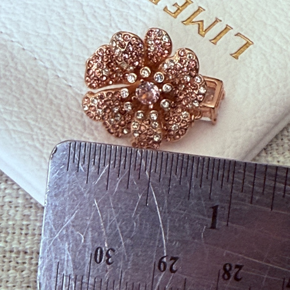 Swarovski Elegant Pink Earrings Flower drop crystal Rose gold tone - Picture 5 of 5